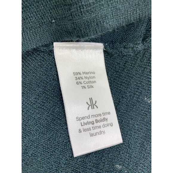 Krimson Klover Hailey Hoodie Sweater Pullover Green Merino Wool Silk Blend XS - Picture 9 of 12